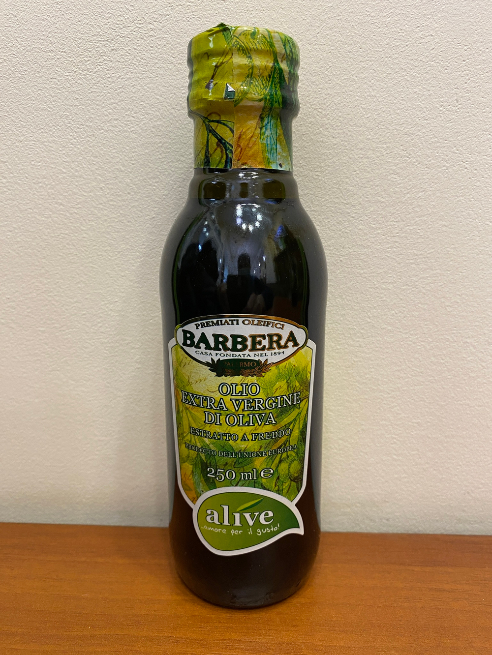 Оливковое масло BARBERA Alive Extra Virgin 250 мл Италия