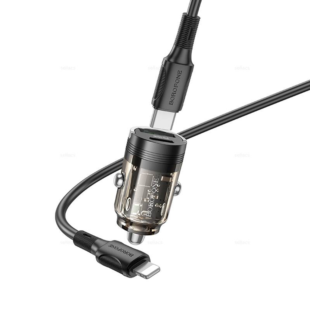 Автомобильное зарядное устройство для Lightning Borofone BZ29A USB-A + USB-C PD36W QC3.0 (black)