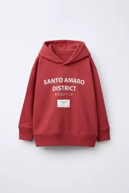 ZARA ХУДИ С НАШИВКОЙ, КРАСНЫЙ