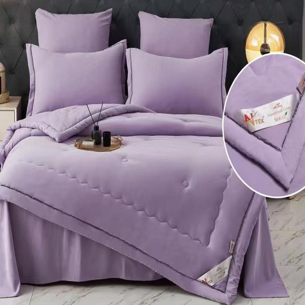 Комплект постельного белья с одеялом "РУ. N.N.TEX" дизайн: BA-029, сатин, 100% хлопок. 4 НАВОЛОЧКИ!!!