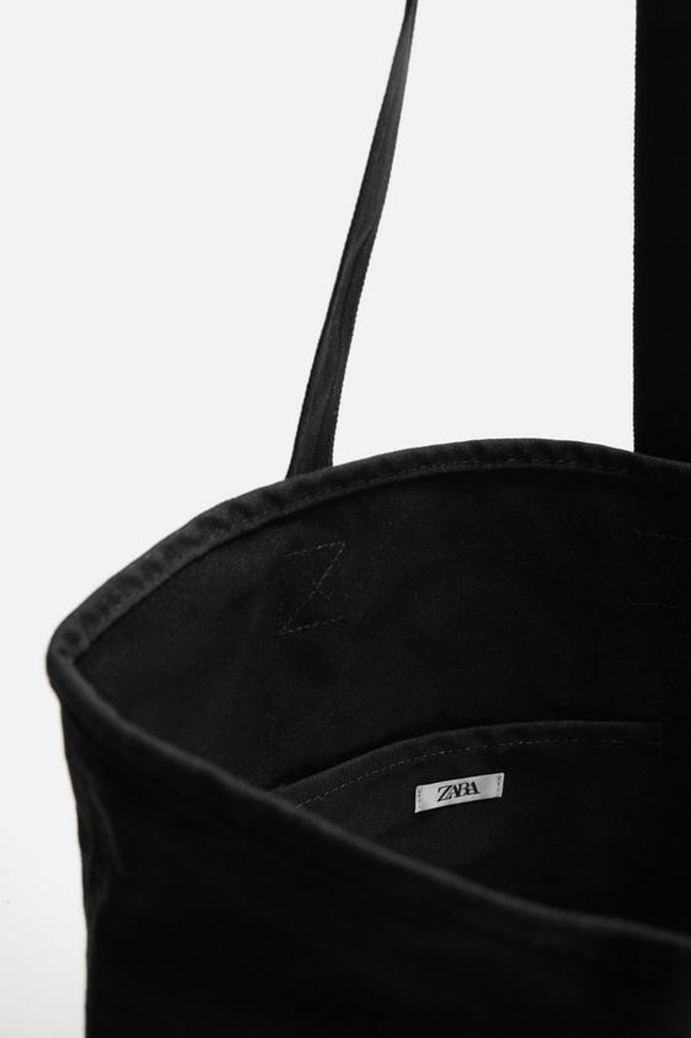 ZARA СУМКА-ШОПЕР, ЧЕРНЫЙ