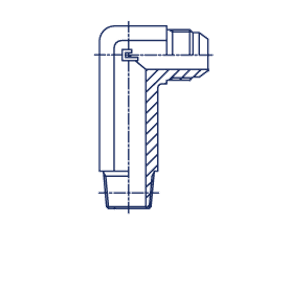 Штуцер FRMC90 JIC 1.1/16 BSP 3/4 удлин.