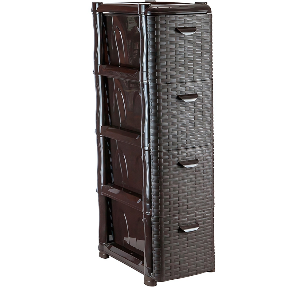 Комод-тумба узкий РОТАНГ (4 секции)