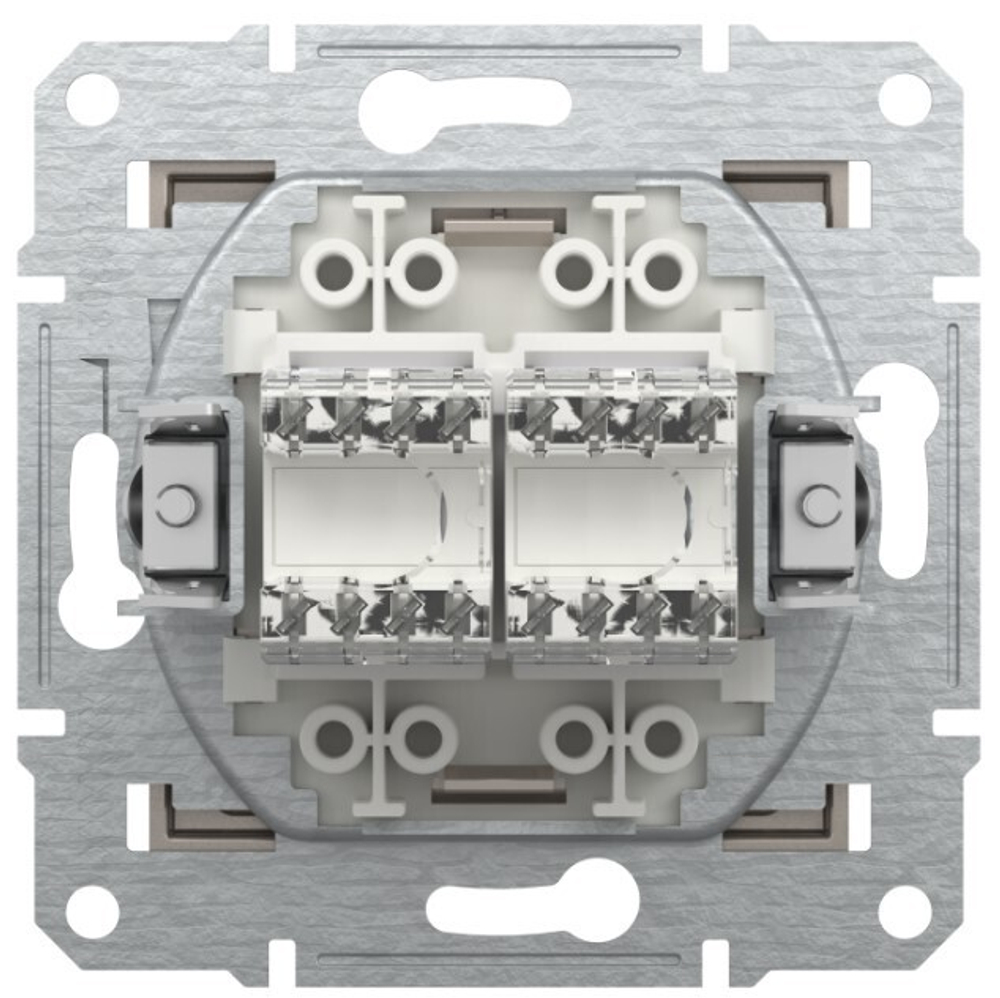 РОЗЕТКА КОМП С/У 2-ГНЕЗДА RJ45 CAT5E МЕХ СТАЛЬ ASFORA /SCHNEIDER/