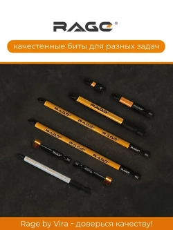 Биты двухсторонние 2 шт S2 PH2 x PH2 х 50 мм RAGE by VIRA