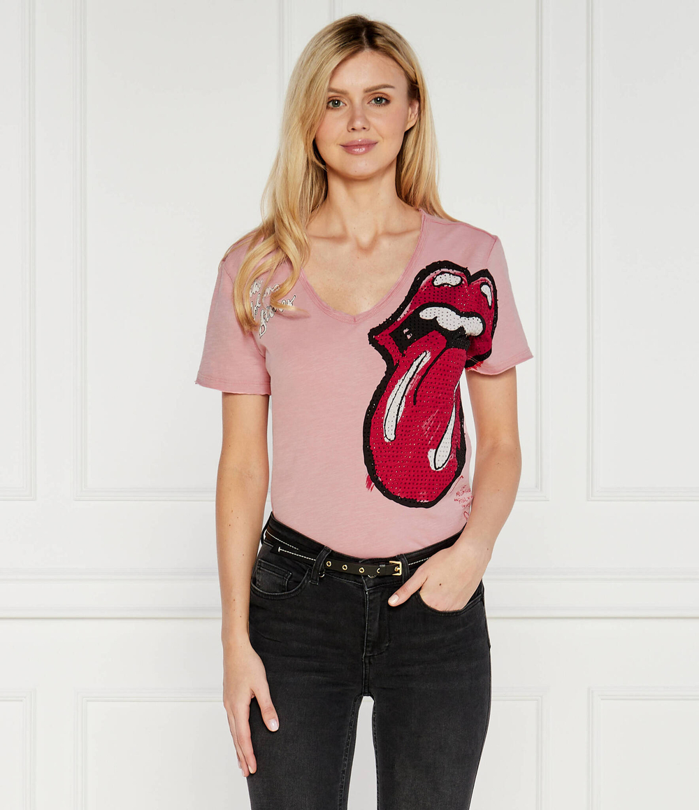 Футболка DESIGUAL. X THE ROLLING STONES Desigual - розовый(24SWTK30)