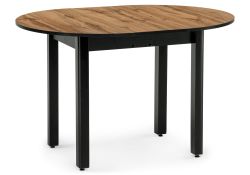 Стол Шен 90(119)х90х74 черный / дуб вотан