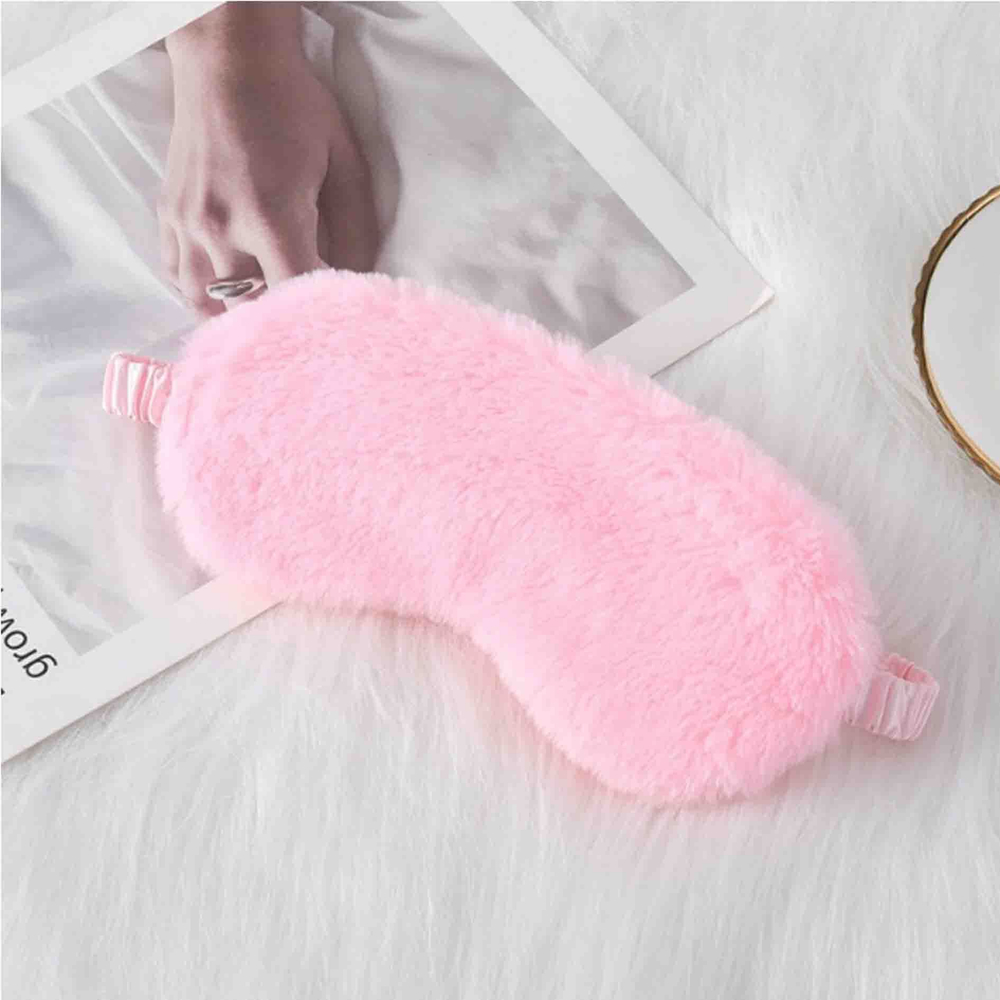 Маска для сна (розовая-плюшевая)