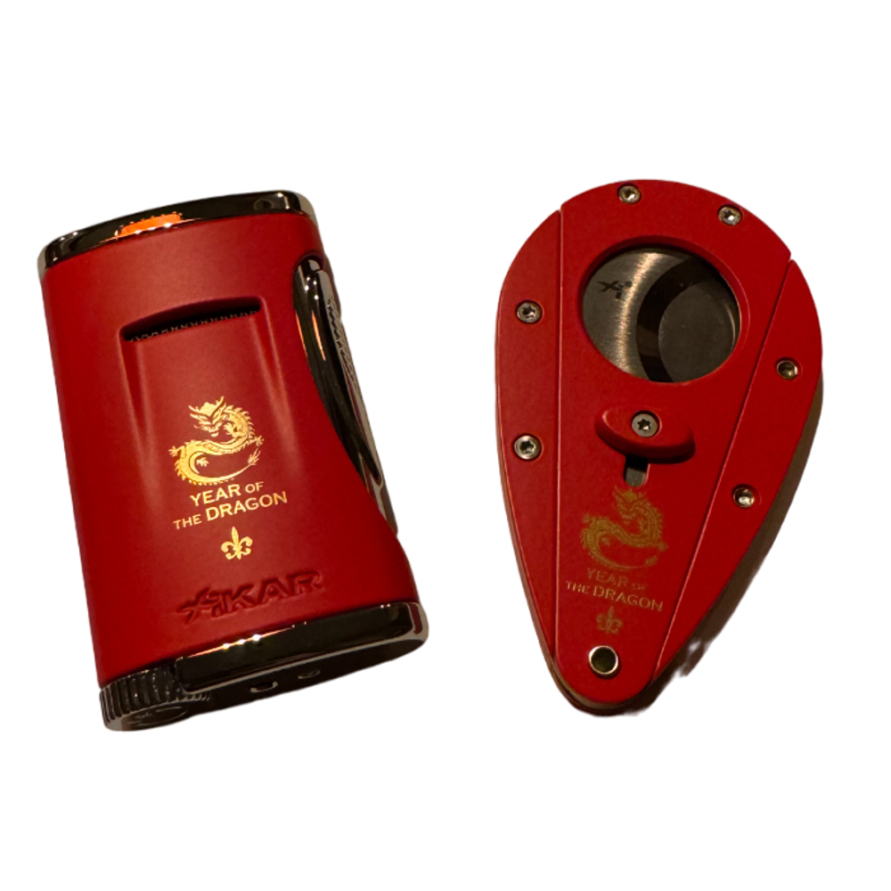 Комплект Montecristo Year Of The Dragon гильотина и зажигалка Xikar