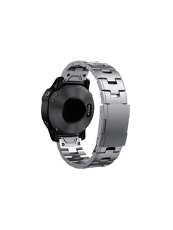 Браслет вентилируемый титановый 22мм для Garmin (циферблат 47 мм) Fenix, Epix Pro Gen 2, MARQ, Quatix быстросъемный QuickFit (Серебристый)