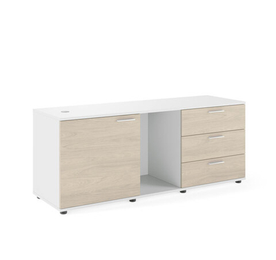 FLEX Тумба 1-сторонняя универ. ДУБ СВЕТЛЫЙ/БЕЛЫЙ