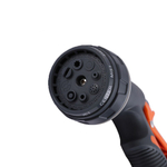 Садовый шланг для полива, растягивающийся, латунные разъемы, с пистолетом, красный