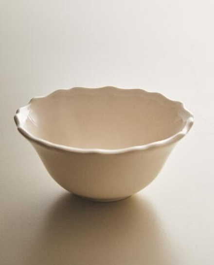 Zara Home миска из фаянса, цвет бежевый, 14 см