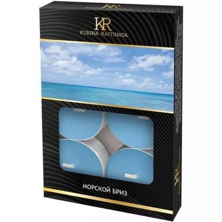 Свеча ароматическая чайная малая 6шт Морской бриз