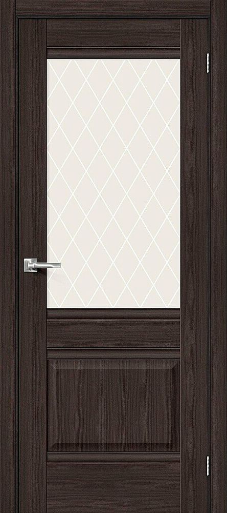 Дверь Прима-3 / Цвет Wenge Veralinga / Стекло White Сrystal / Двери Браво