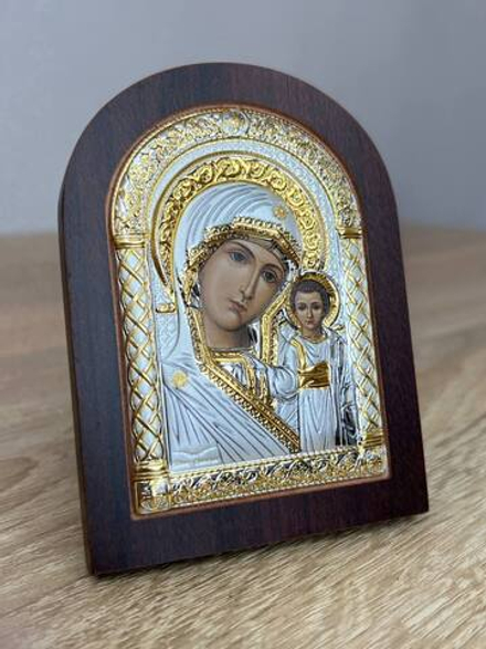 Казанская БМ, икона арочная, красное дерево, 57х75