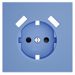 Накладка для розетки с заземлением и защитными шторками, с USB A+A, S70 (деним)