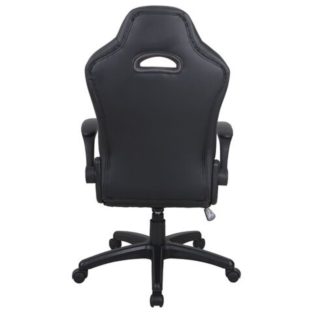 Кресло компьютерное BRABIX "Skill GM-005", откидные подлокотники, экокожа, черное/оранжевое, 532495