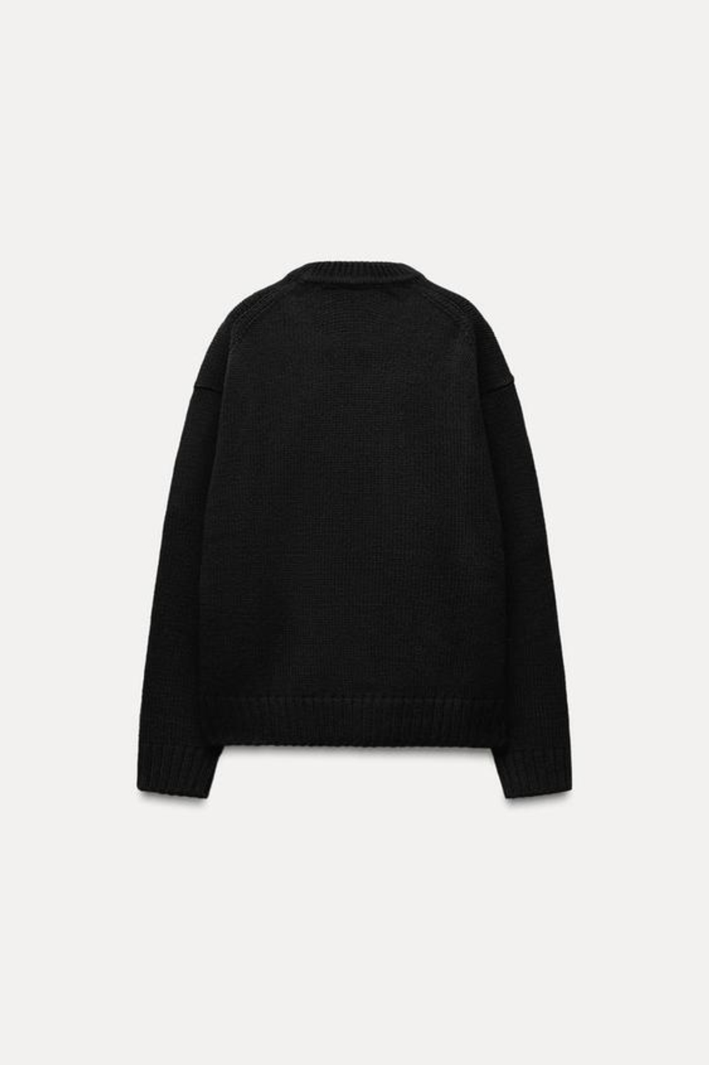 ZARA ОДНОТОННЫЙ СВИТЕР, ЧЕРНЫЙ