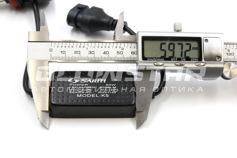 Светодиодные лампы HB4 (9006) Sariti K5 с обманкой, с вентилятором, 5500K, 12V, 50W (комплект, 2шт)