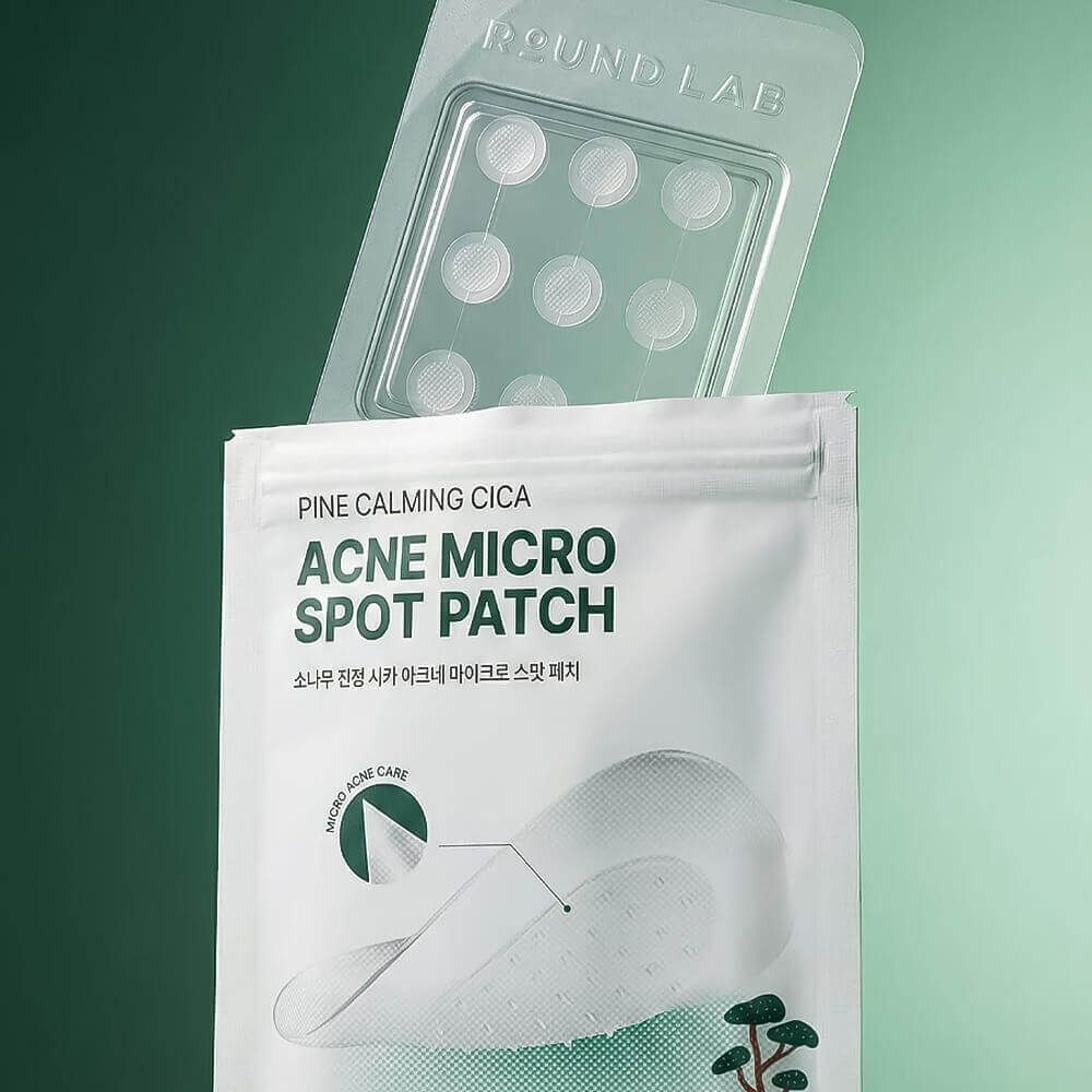 Локальные патчи с микроиглами от акне Round Lab Pine Calming Cica Acne Micro Spot Patch