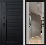 Дверь Входная Лабиринт ПИАНО С зеркалом Максимум Грей софт  ЧЕРНАЯ ФУРНИТУРА