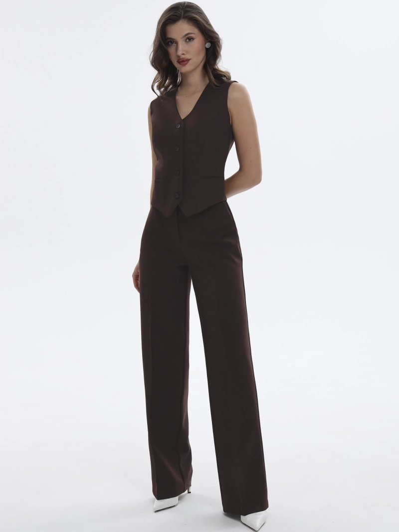 Брюки классические прямые шоколад