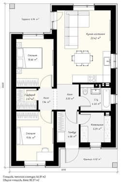 Проект Дома 80,07 кв. м К-74