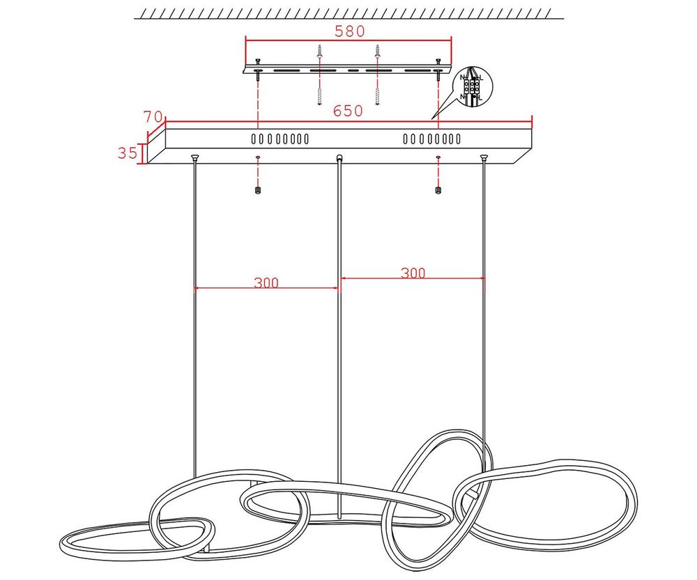 Люстра Сена золото w120*25 (размер колец w28*25) h120 Led 45W (3000K)