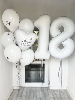 Воздушные шары для девушки с бабочками белые №3645