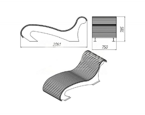 Парковый лежак 8
