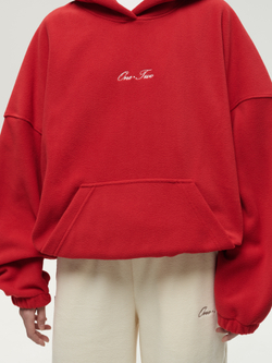 Drawstring Hoodie Red High