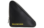Balenciaga Cow Leather Triangle Bag Clutch Medium Women"s Black Yellow