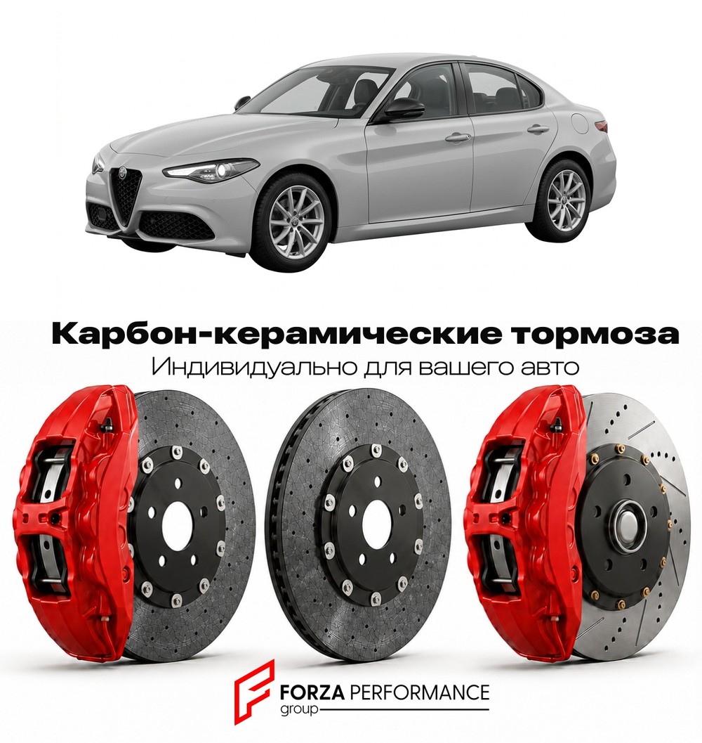 Карбон-керамическая тормозная система для Alfa Romeo Giulia I Рестайлинг 2020-2026 Альфа Ромео