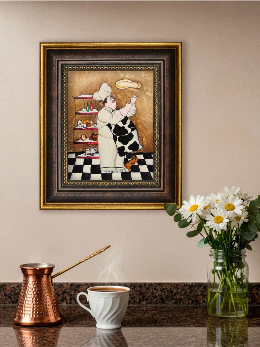 Картина настенная интерьерная в багетной раме 18*21 см