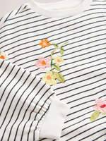 Толстовка удлиненная для девочки Next E57-236, Молочный, Черный