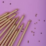 Набор свечей для торта 12 шт., 10 см, с держ., золотой металлик, ЗОЛОТАЯ СКАЗКА, в блистере, 591452