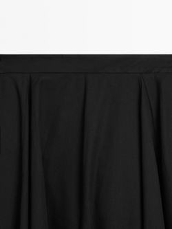 Massimo Dutti Расклешенная юбка из 100% хлопка, черный