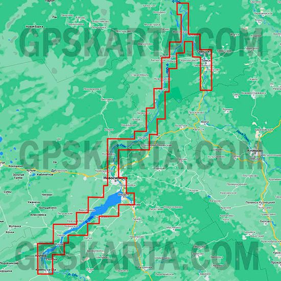 C-MAP Россия Сибирь Новосибирское вдхр, Обь, Томь для Lowrance / Simrad / B&G  MAX-N+ RS-Y510