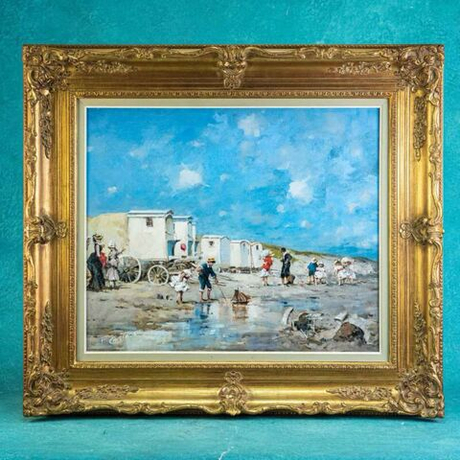Винтаж: Винтажная картина «Пляж во время отлива»