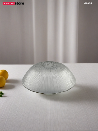 Салатник 17х4,5 см. 550 мл. стеклянный с золотистой обводкой