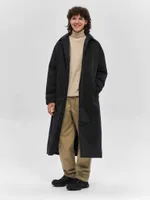 Плащ FOS Длинный Утепленный Мужской черный