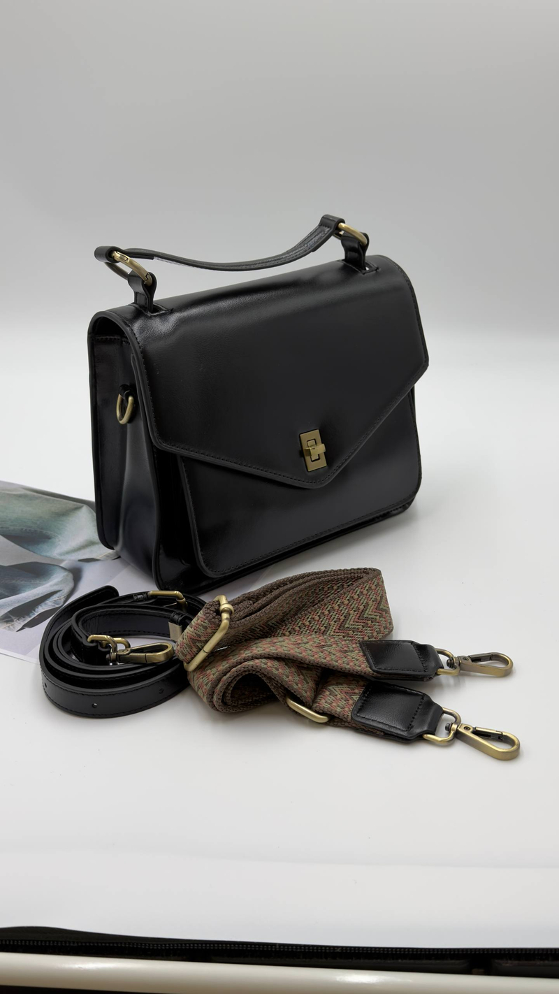 Сумка женская натуральная кожа артикул 066-33 цвет "чёрный"