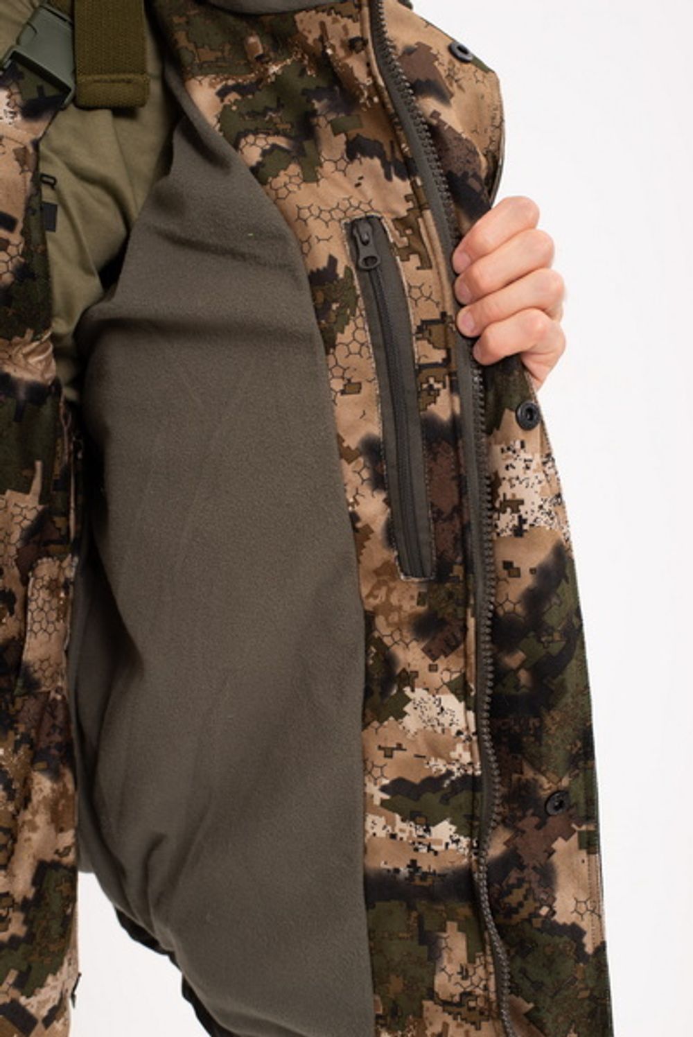 Зимний костюм для охоты и рыбалки ONERUS "Горный -15" (Алова/таслан , зеленый камо) Полукомбинезон