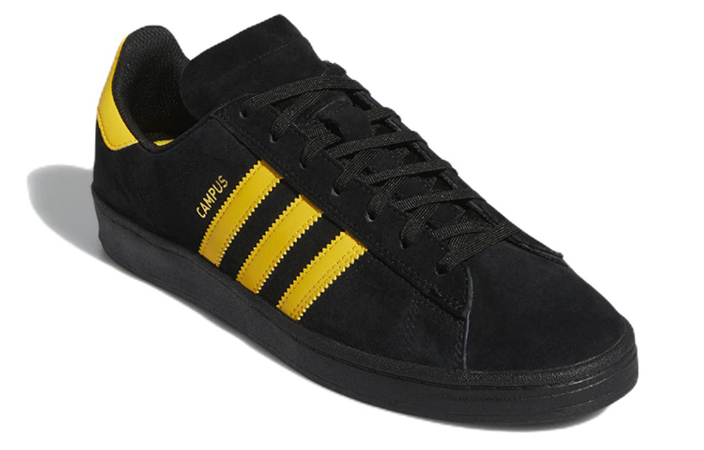 Adidas campus black gold hot sale