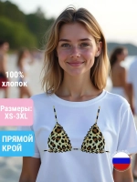 Футболка с принтом лифчик