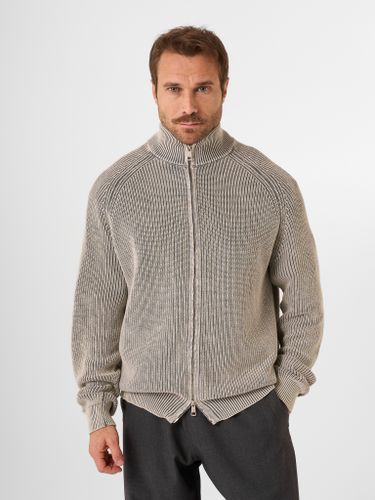 Серый хлопковый джемпер на молнии QWE