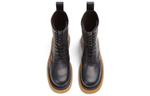Bottega Veneta Military Calf Lace Up Boot Black