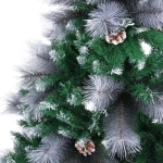 Ёлка «Богемия» 120 см, ПВХ+Леска, шишки, белое напыление (280 веток)