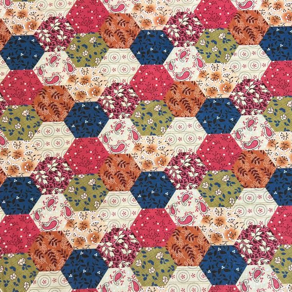 ГЕКСАГОНЫ ЦВЕТНЫЕ 100% хлопок 1